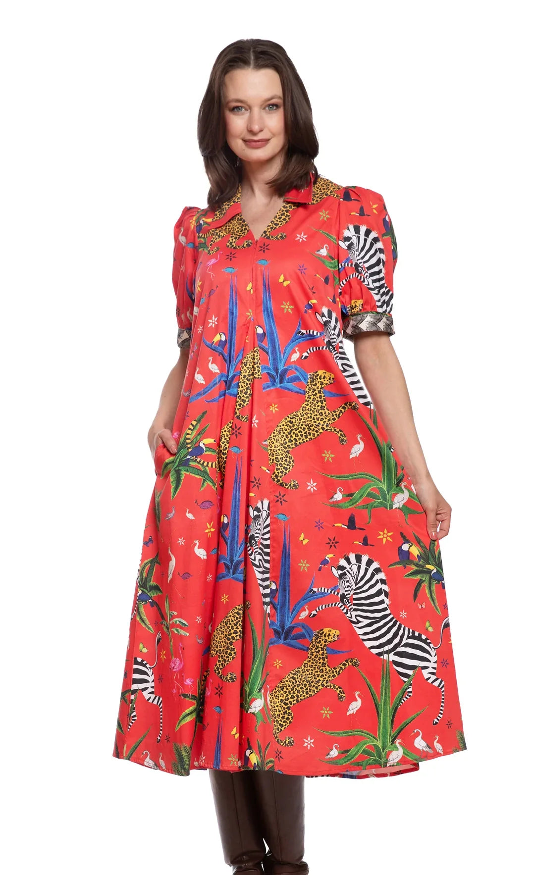 Montauk Red Zebra Dress
