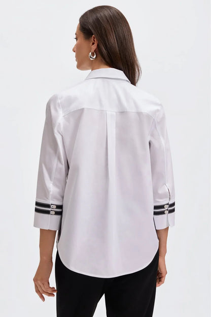 Brooke 3/4 Sleeve Shirt-White