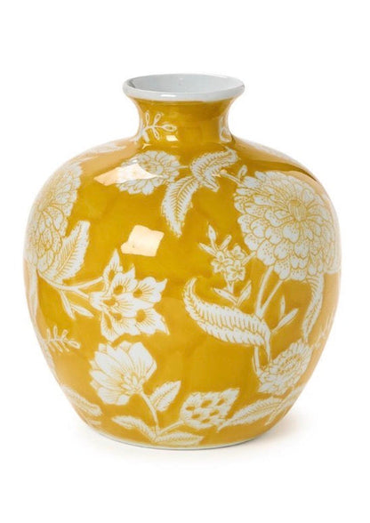 Flora and Fauna Yellow Floral Vases - Porcelain