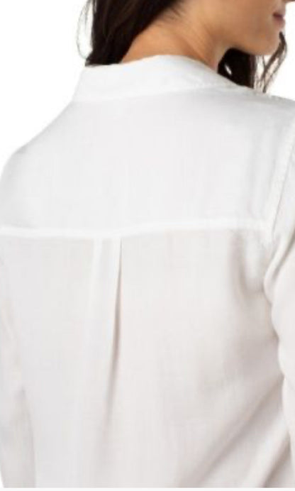 Long Rolled Sleeve Woven Shirt