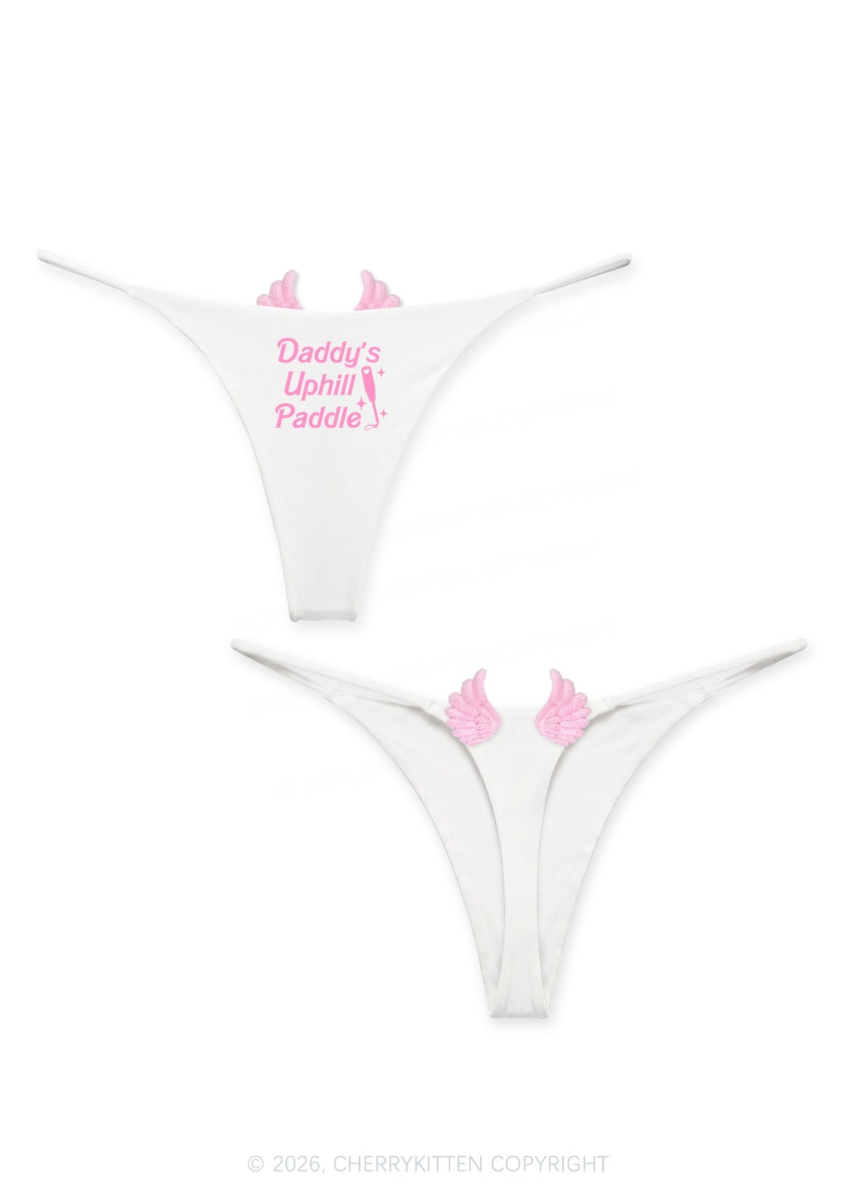 Daddys Uphill Paddle Y2K Goth Angel Wings Bikini String Thong Cherrykitten