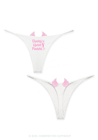 Daddys Uphill Paddle Y2K Goth Angel Wings Bikini String Thong Cherrykitten