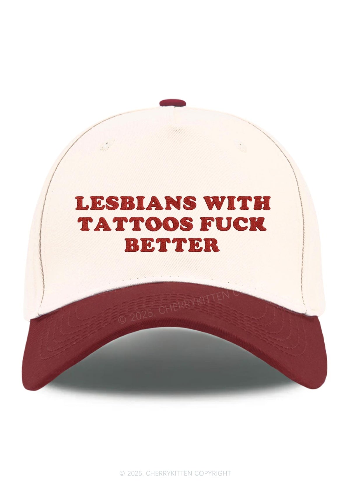 Embroidered Lesbians With Tattoos Pride Y2K Color Block Baseball Cap Cherrykitten