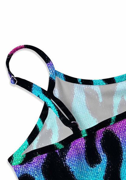 Rainbow Flame Pride Y2K Print Slip Dress Cherrykitten