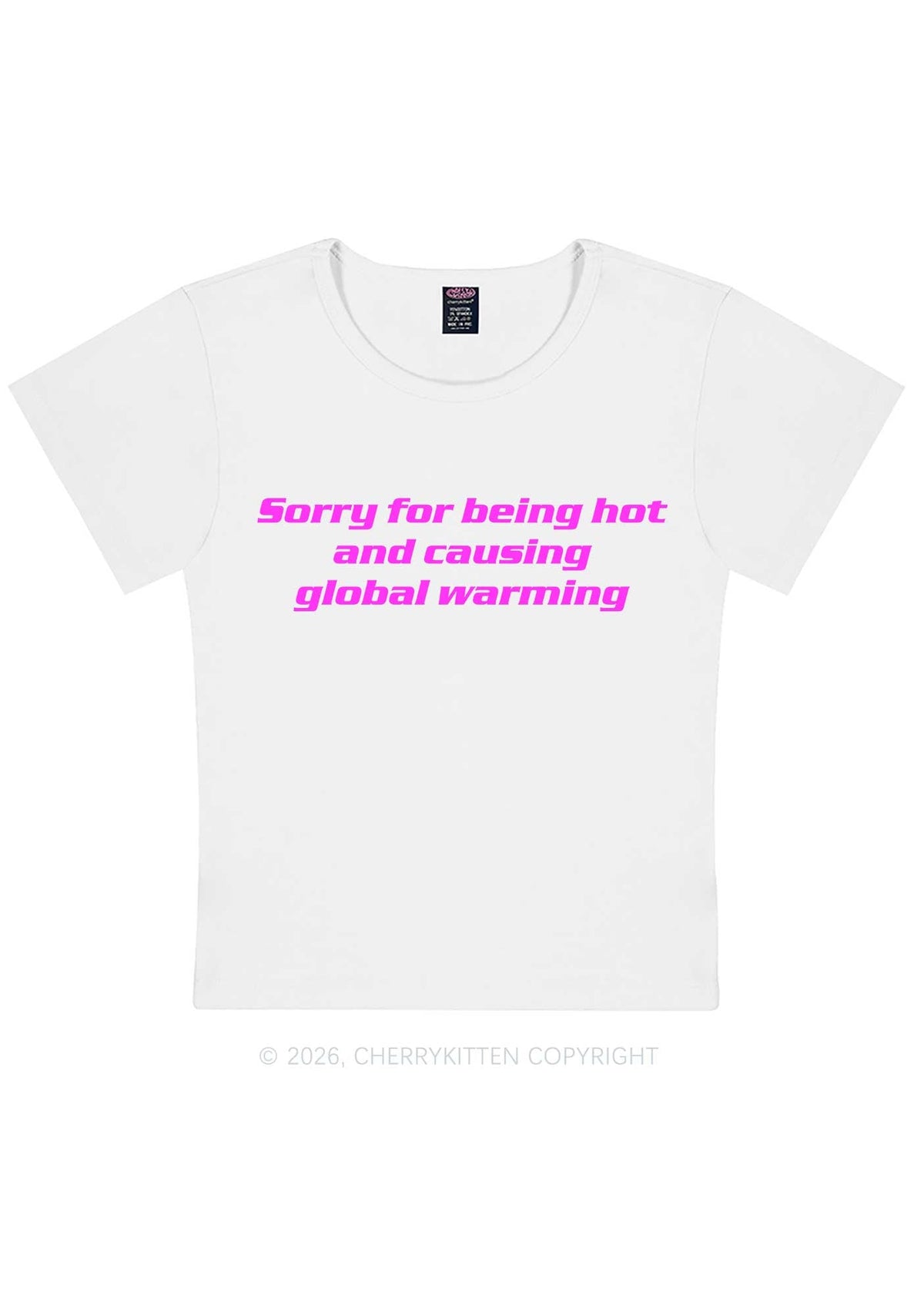 Sorry For Causing Global Warming Y2K Baby Tee Cherrykitten
