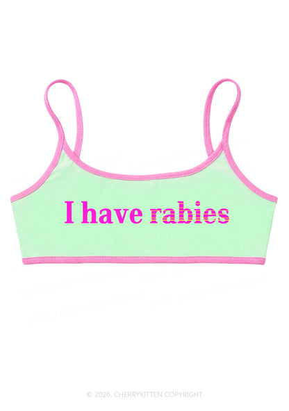 I Have Rabies Y2K Super Crop Cami Cherrykitten