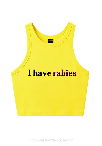 I Have Rabies Y2K Crop Tank Top Cherrykitten