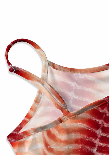 Pork Belly Texture Y2K Print Slip Dress Cherrykitten