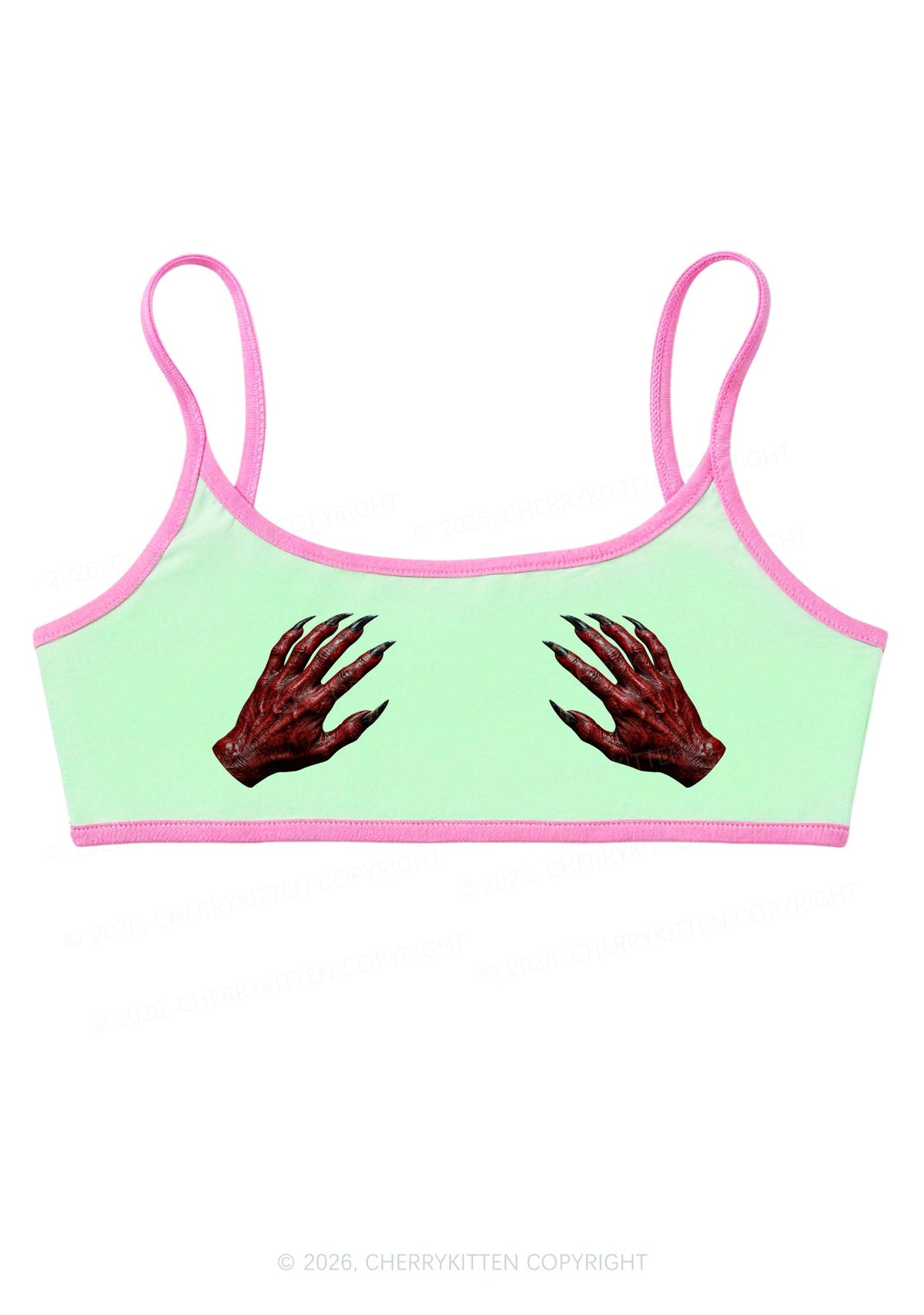 Halloween Satan Hands Y2K Super Crop Cami Cherrykitten