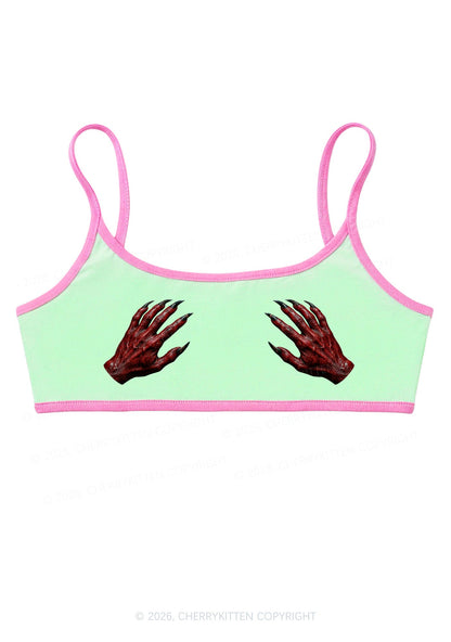 Halloween Satan Hands Y2K Super Crop Cami Cherrykitten