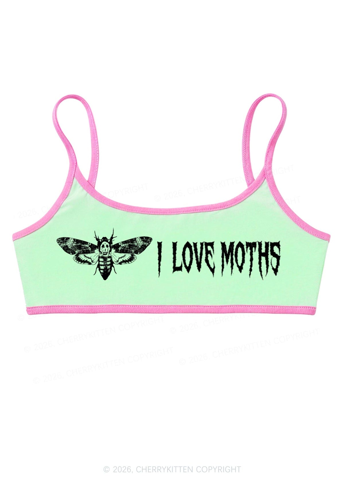 Halloween I Love Moths Y2K Super Crop Cami Cherrykitten