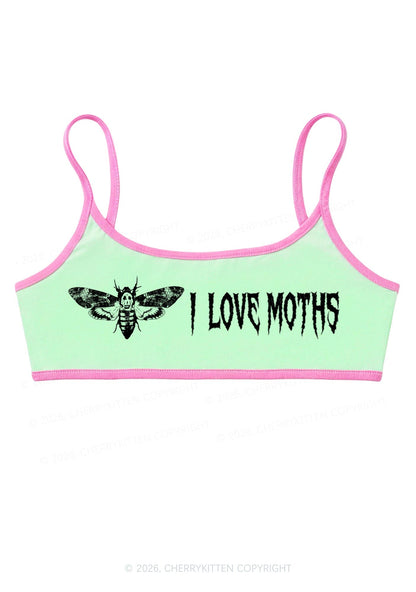 Halloween I Love Moths Y2K Super Crop Cami Cherrykitten