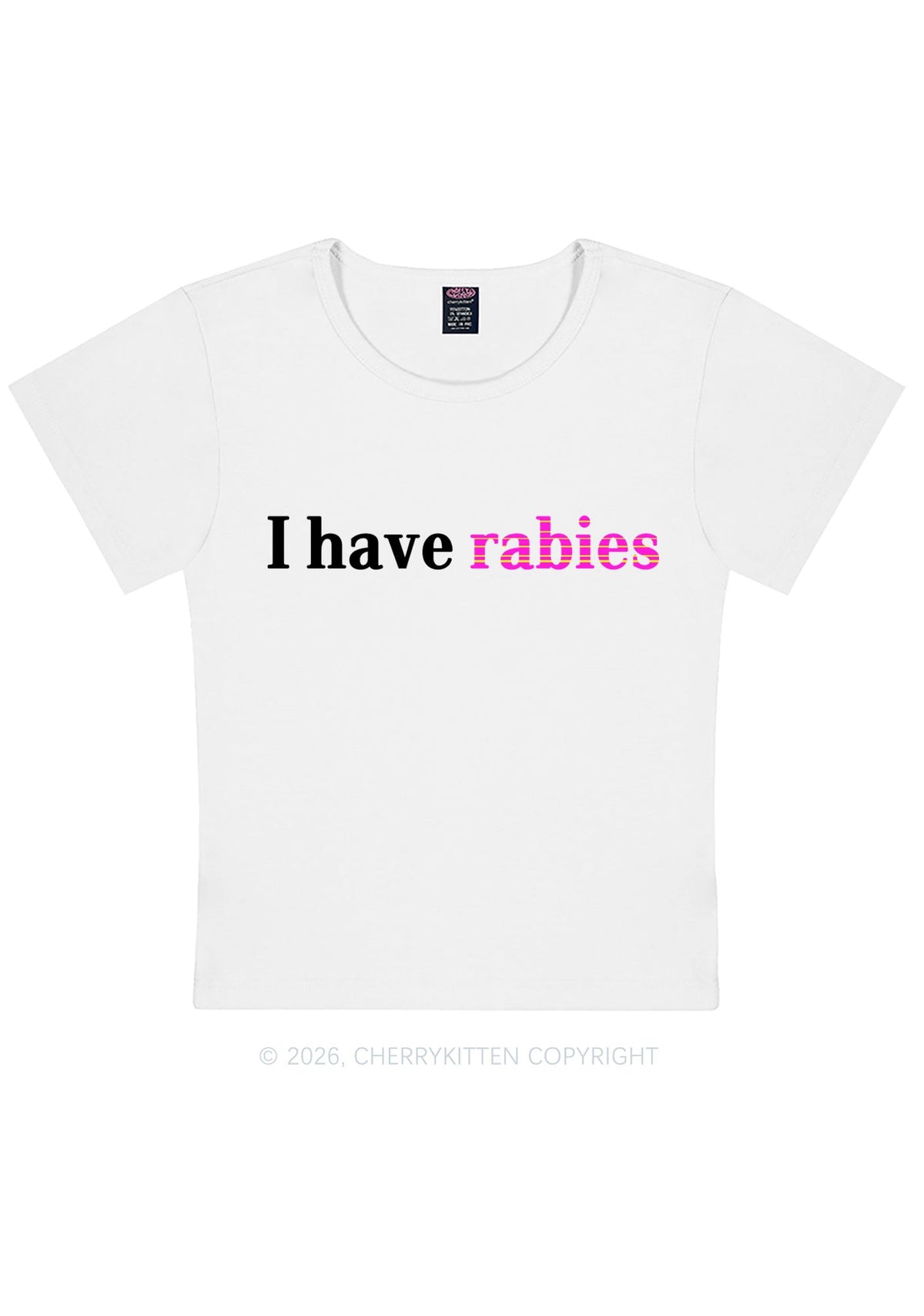 I Have Rabies Y2K Baby Tee Cherrykitten
