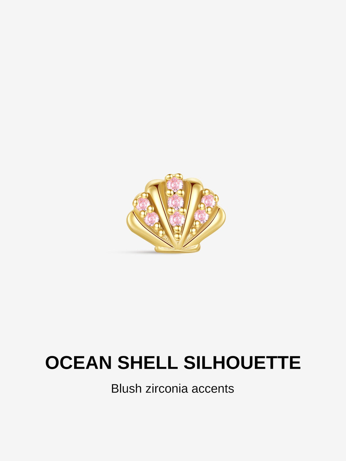 KOSINER Seaspritz 925 Sterling Silver Seashell Flat Back Stud