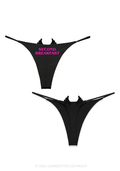 Second Breakfast Y2K Goth Angel Wings Bikini String Thong Cherrykitten