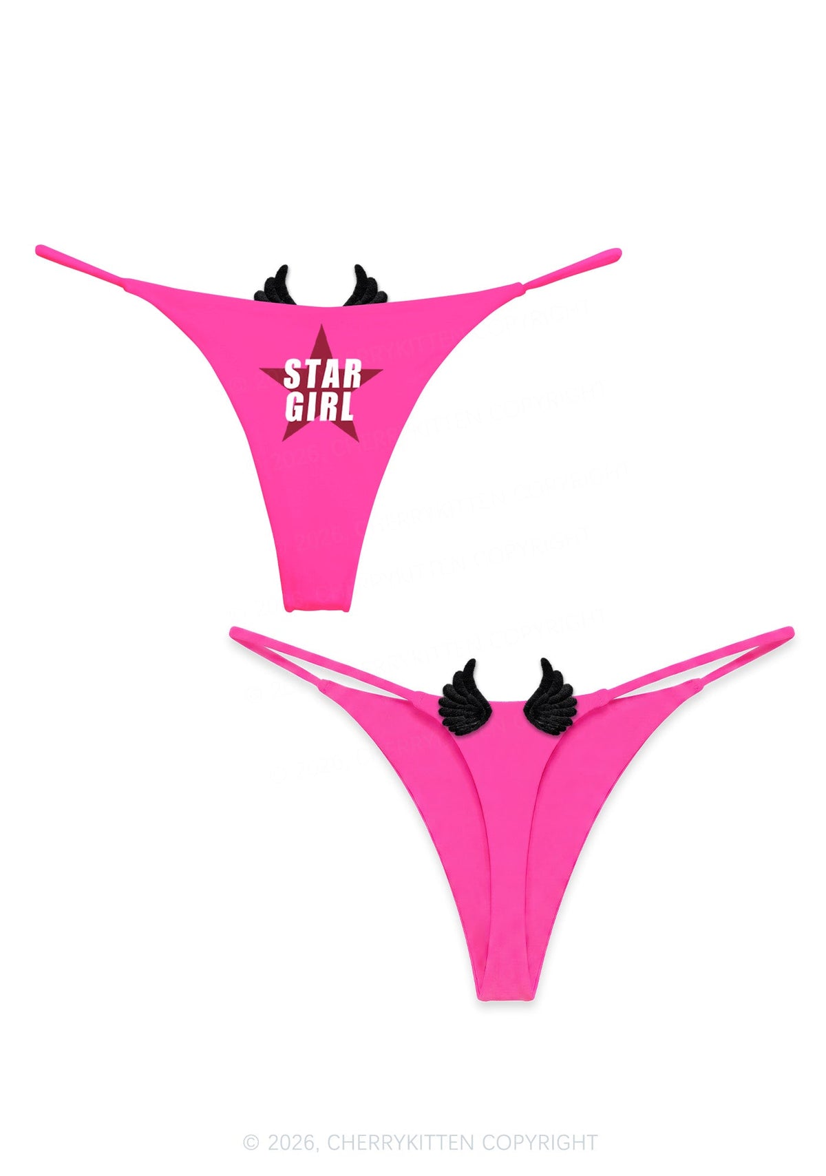 Star Girl Y2K Goth Angel Wings Bikini String Thong Cherrykitten