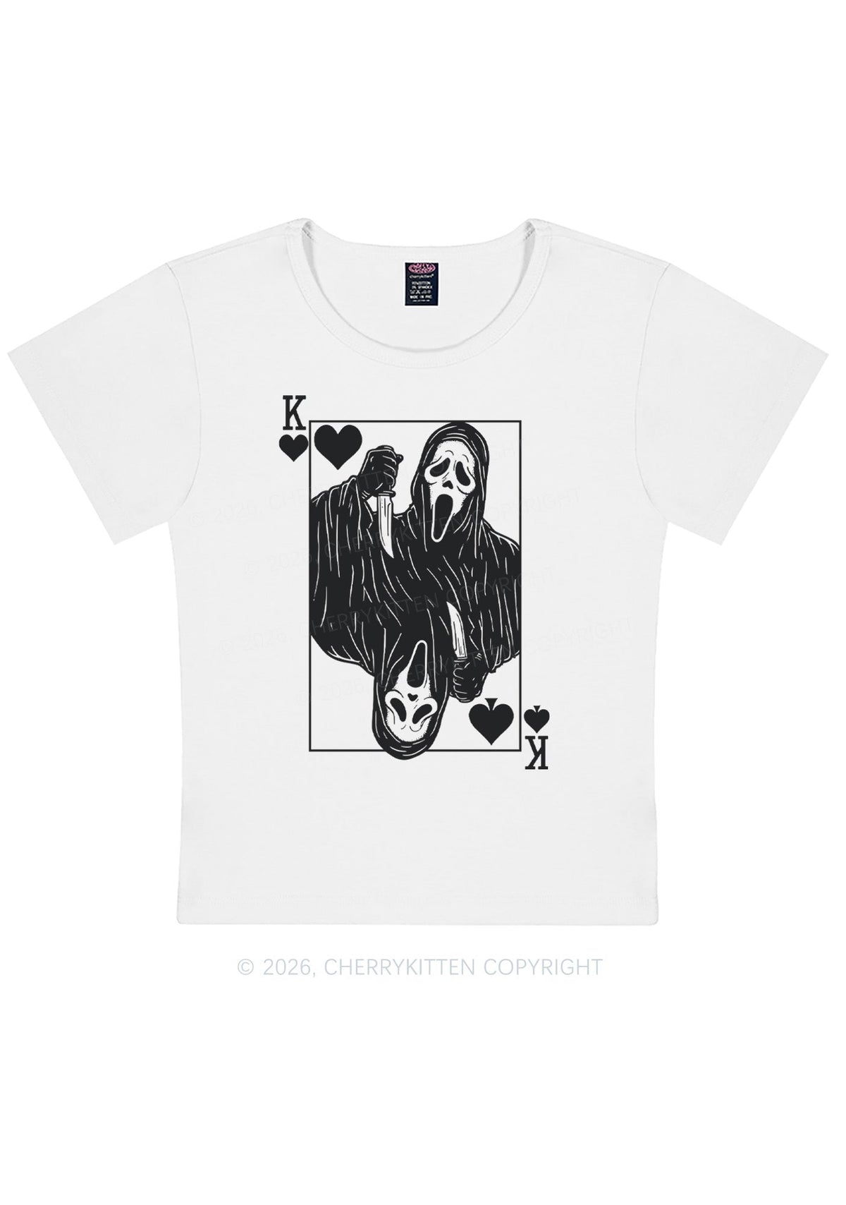 Halloween Knife Ghost Y2K Baby Tee Cherrykitten
