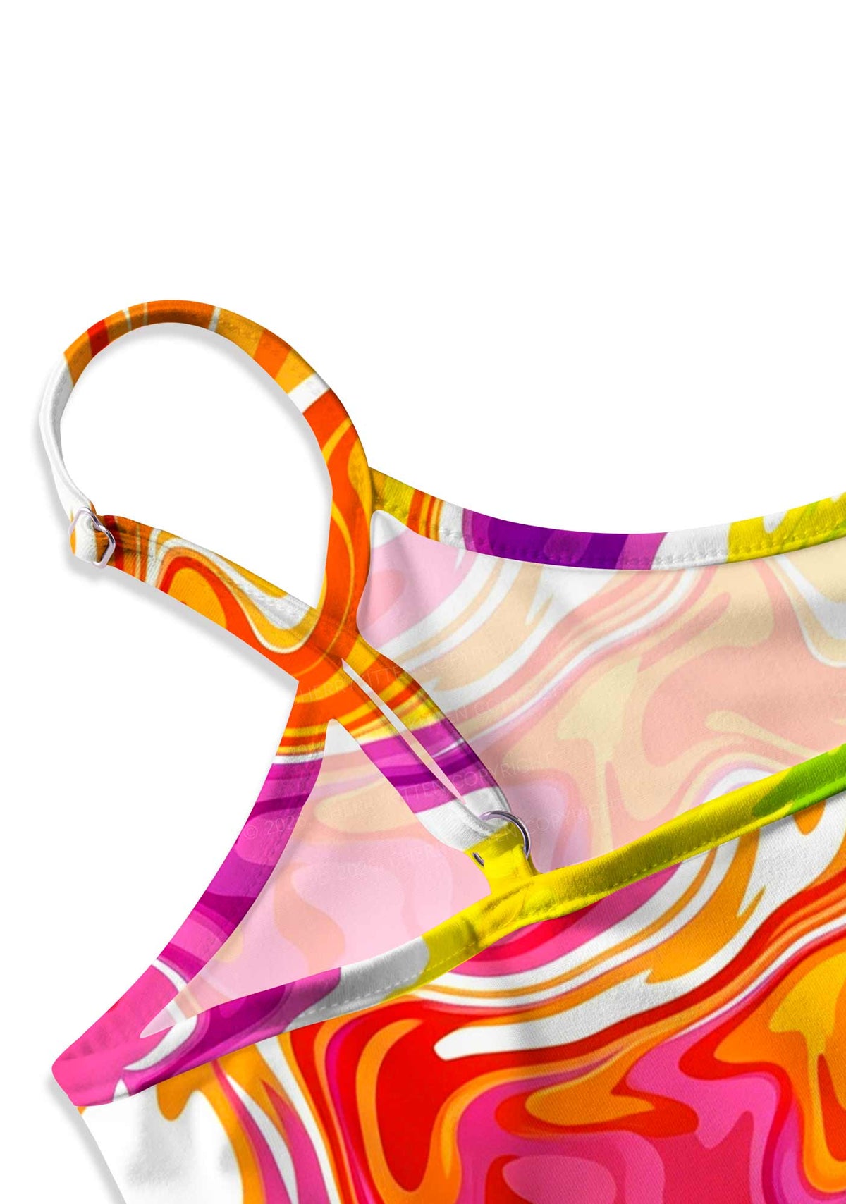 Rainbow Liquid Tie Dye Pride Y2K Print Slip Dress Cherrykitten