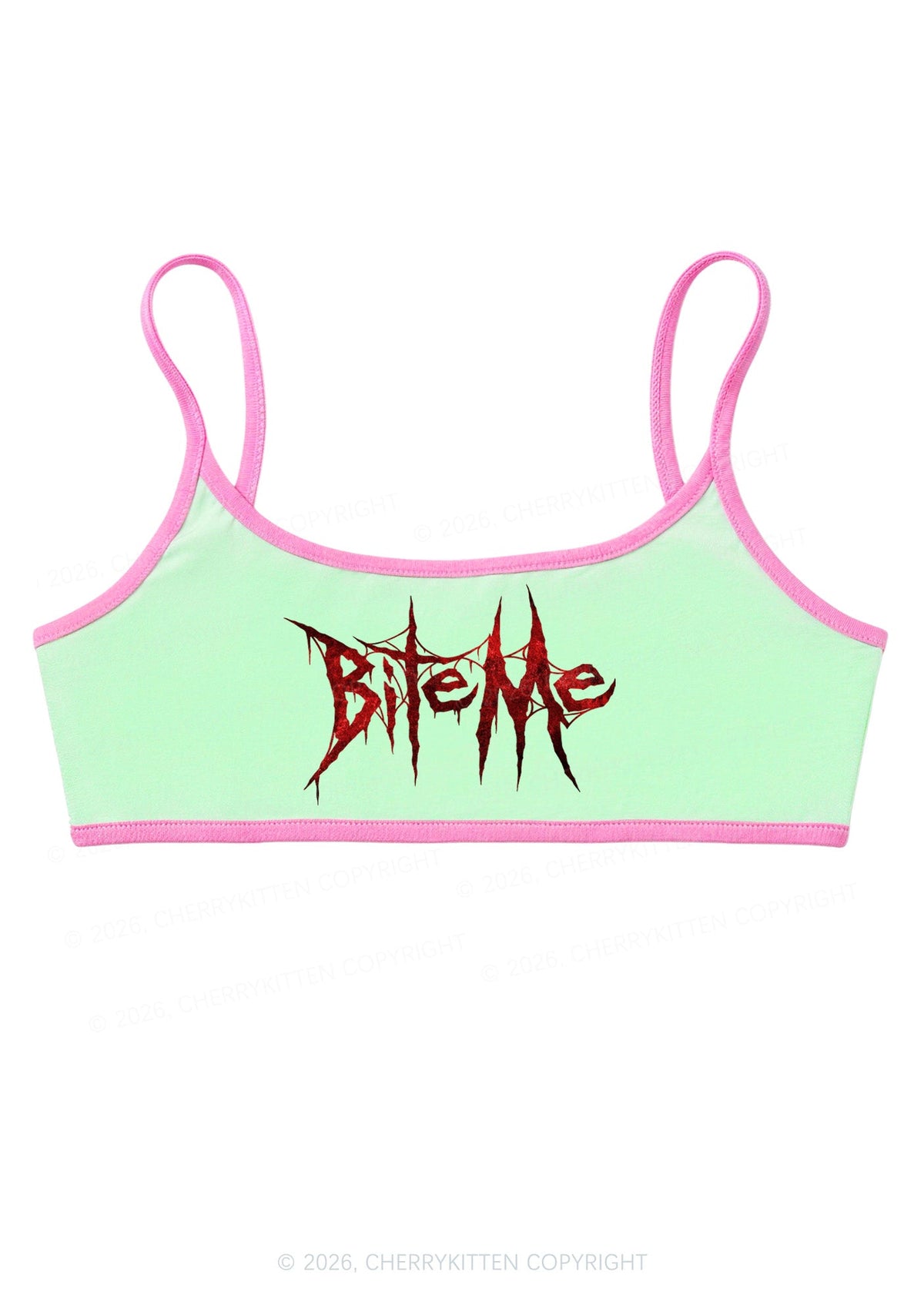 Halloween Bite Me Y2K Super Crop Cami Cherrykitten