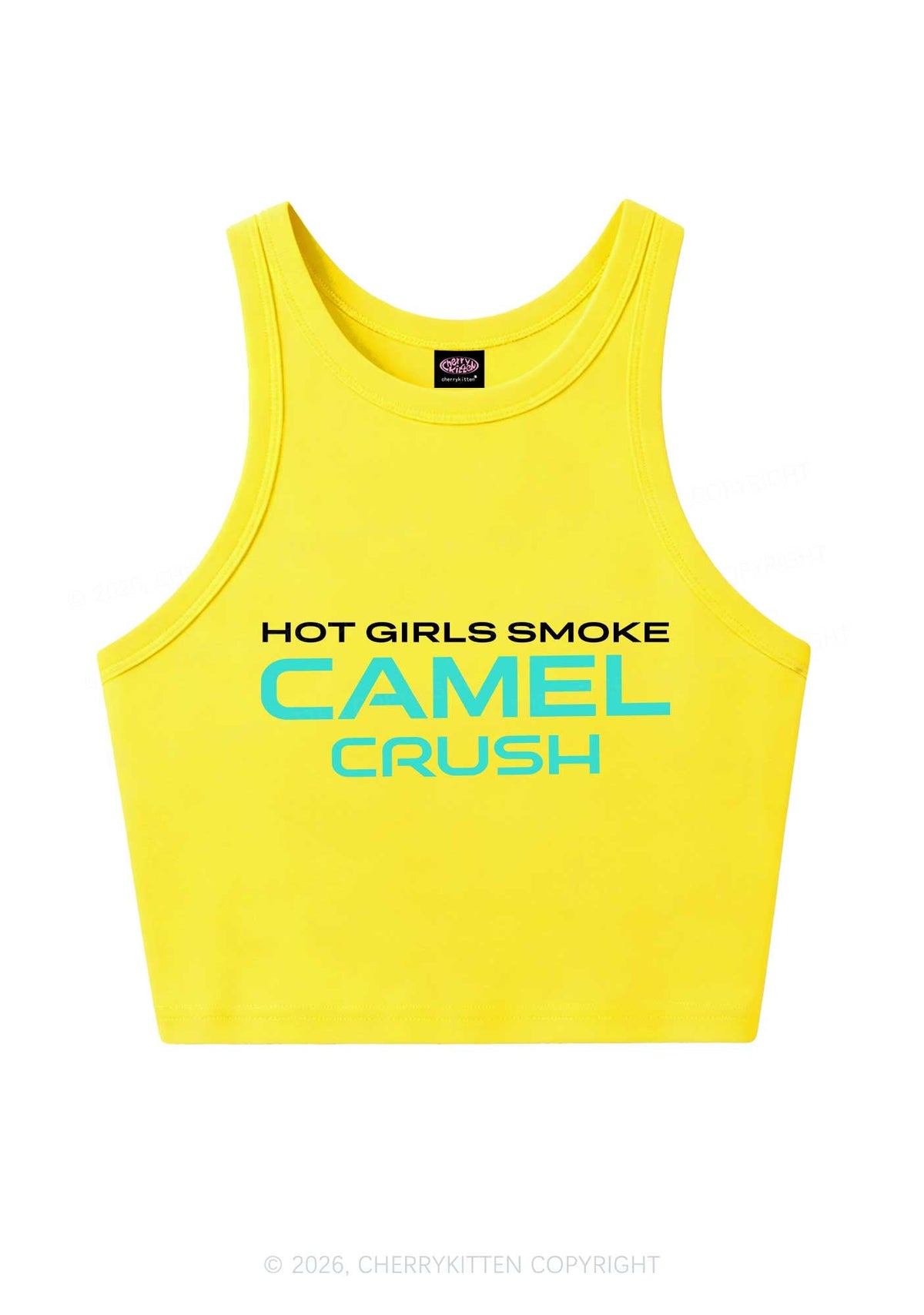 Hot Girls Smoke Mint Y2K Crop Tank Top Cherrykitten