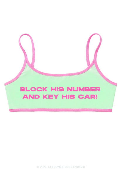 Block His Number Y2K Super Crop Cami Cherrykitten