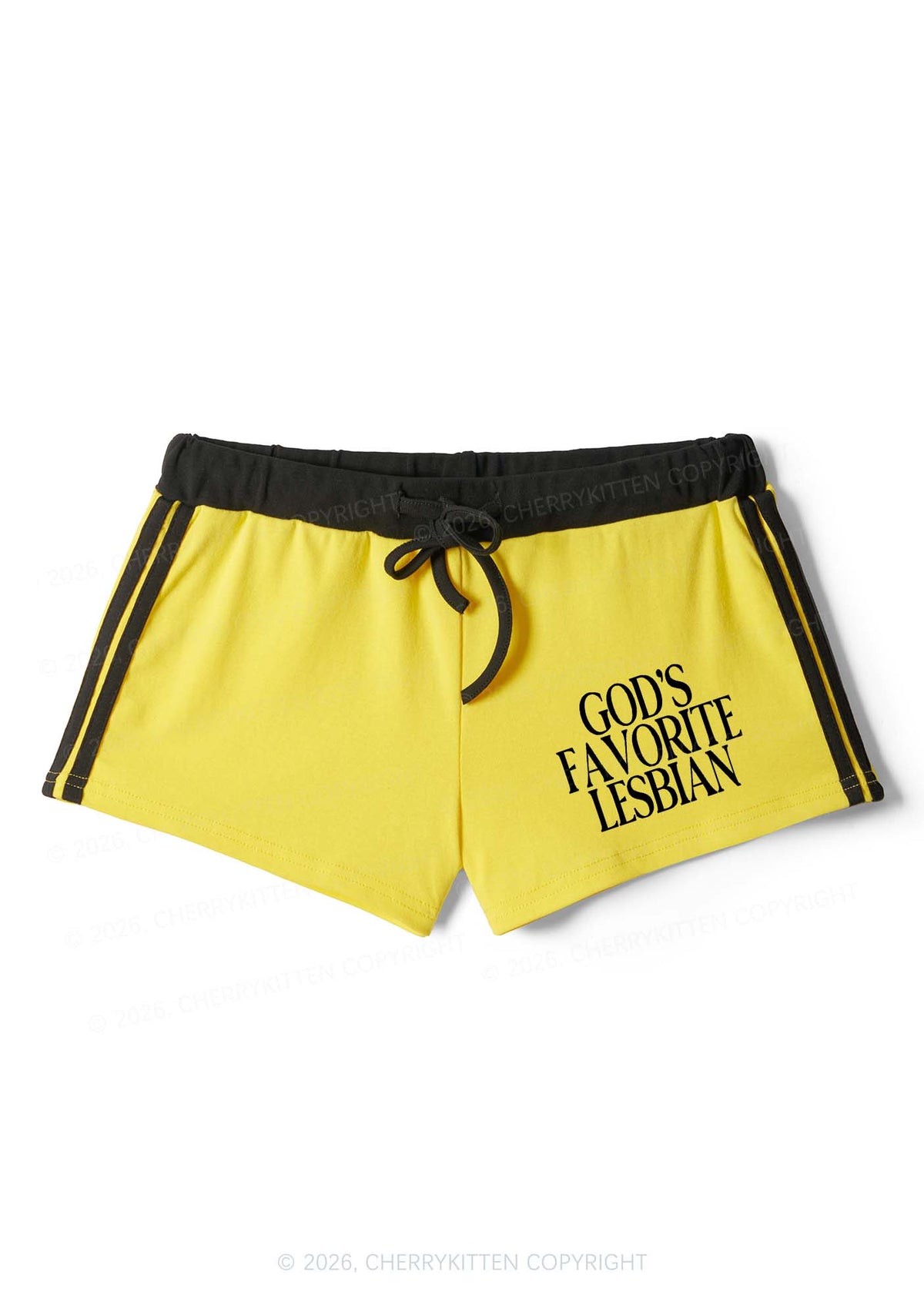 Gods Favorite Lesbian Pride Y2K Drawstring Mini Shorts Cherrykitten