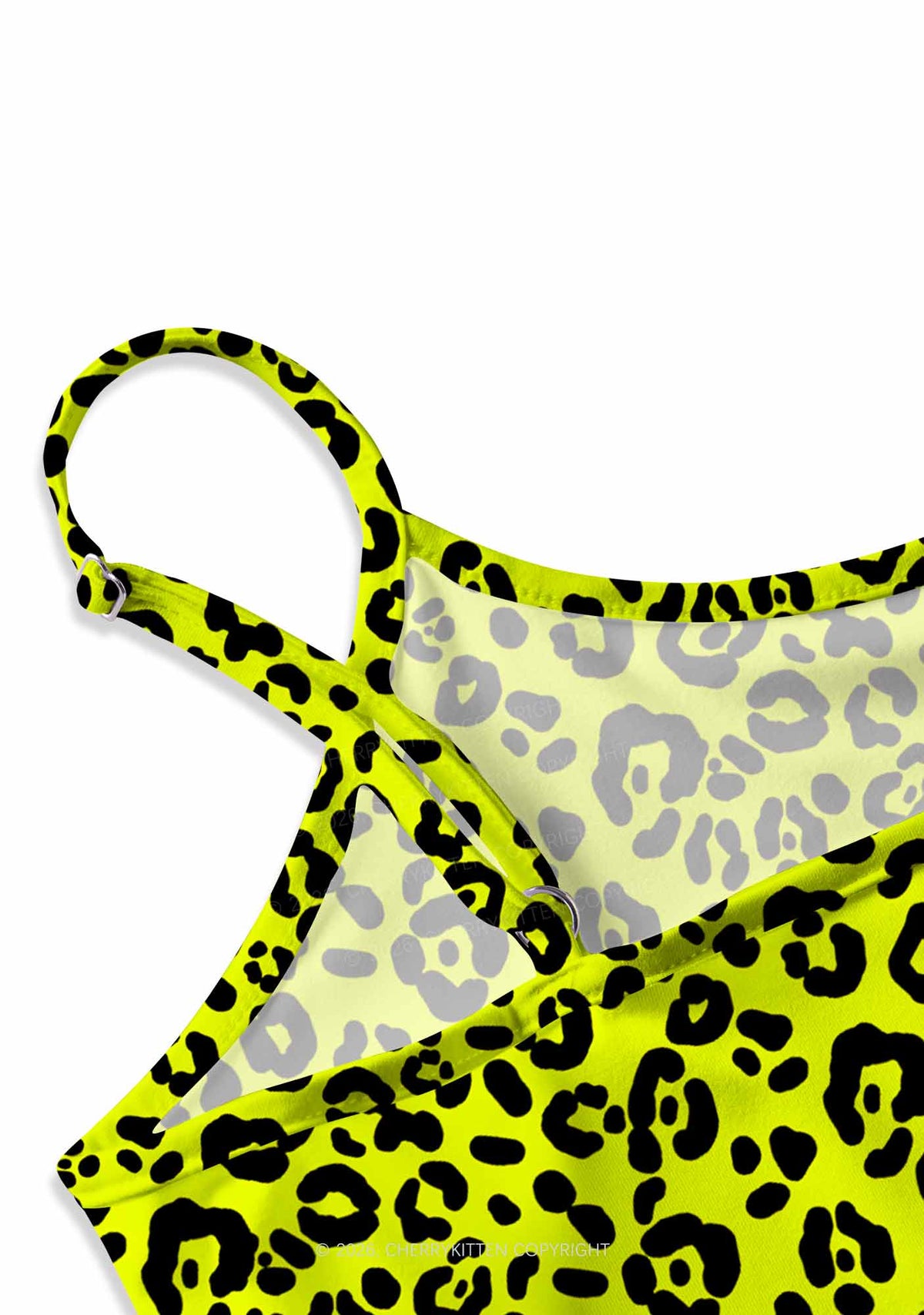 Neon Leopard Y2K Print Slip Dress Cherrykitten