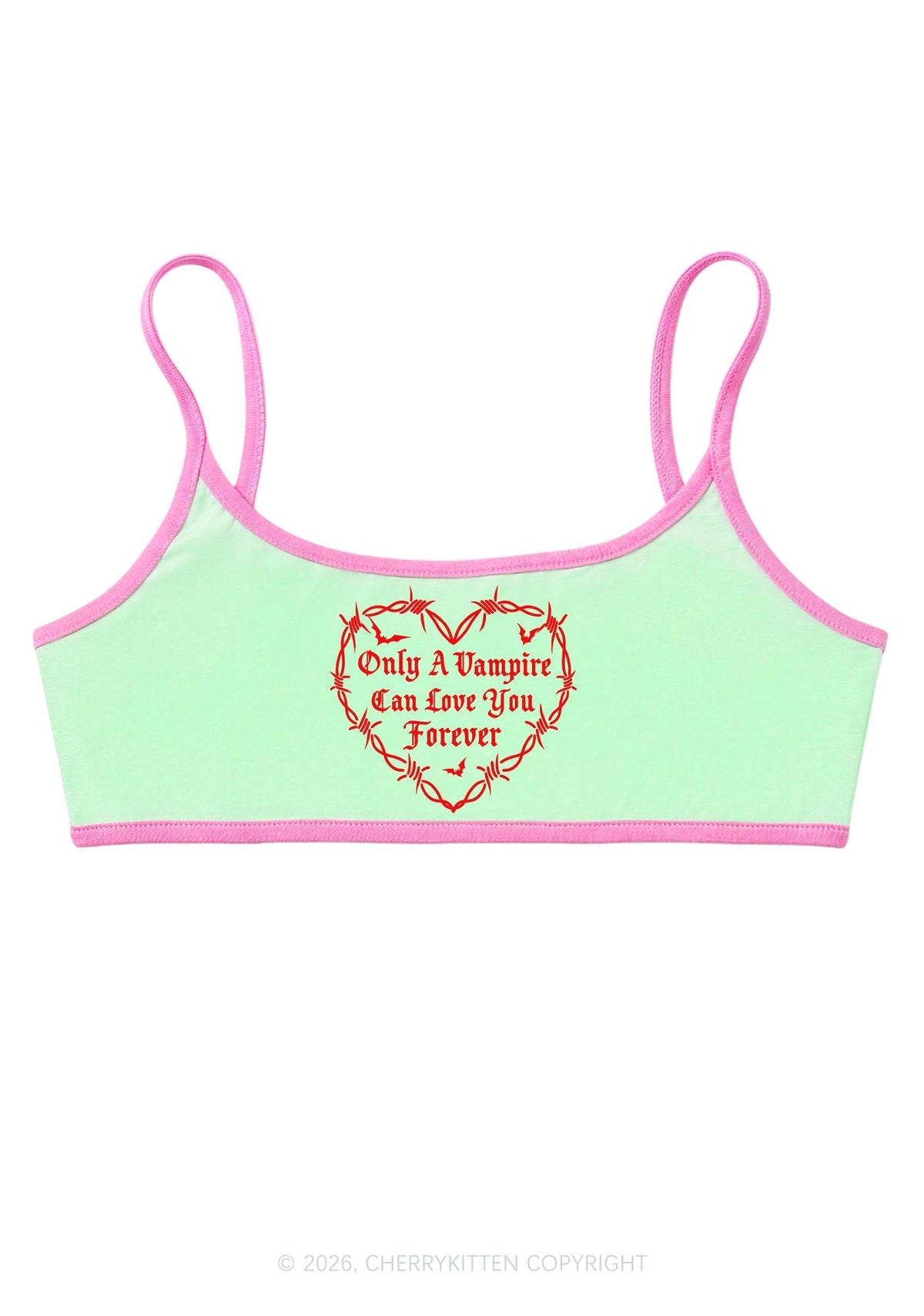 Halloween Vampire Love You Forever Y2K Super Crop Cami Cherrykitten