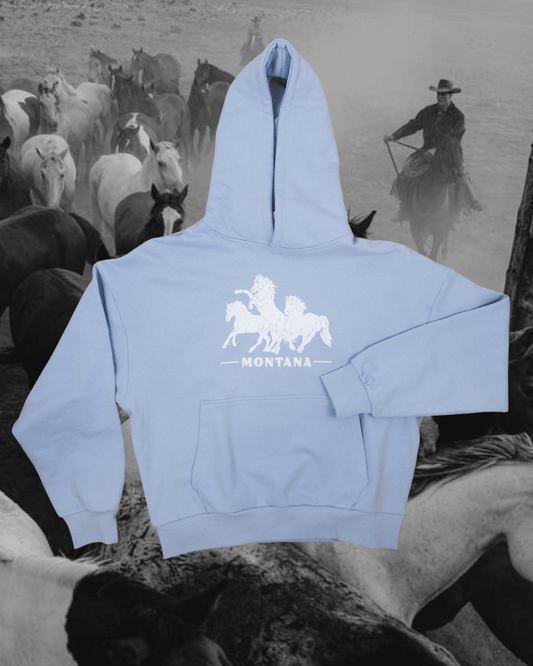 "Horsepower" Hoodie in Blue