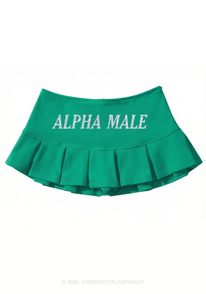 Glitter Alpha Male Y2K Mini Pleated Skirts Cherrykitten