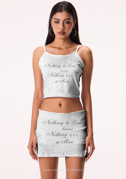 Nothing Is Mine Y2K Print Mini Skirt Cherrykitten