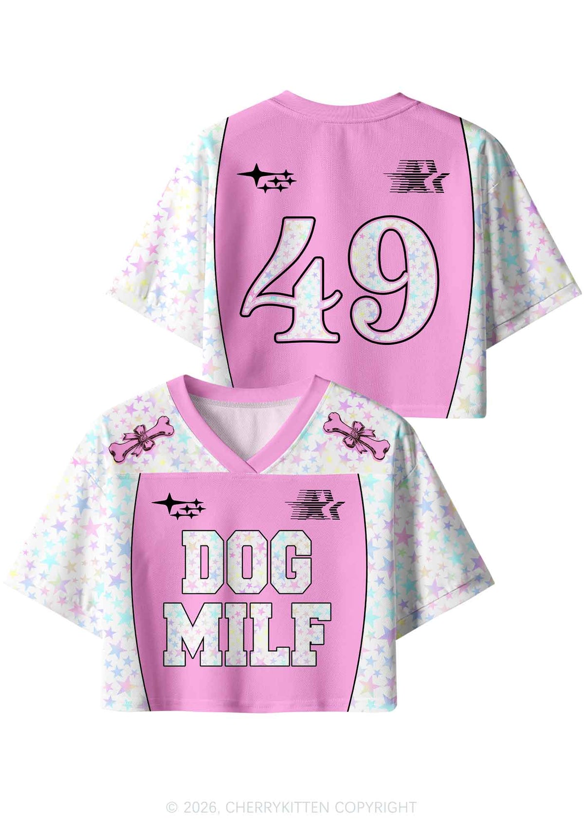 Dog Mxxf Star Y2K Crop Sport Jersey Shirts Cherrykitten
