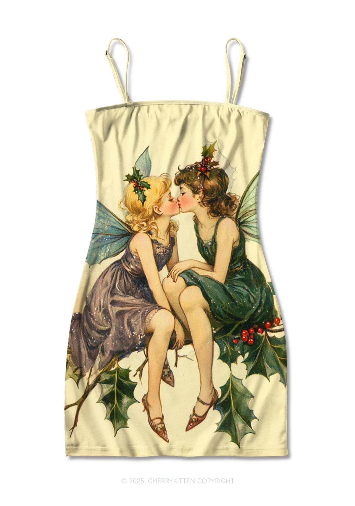 Fairy Kiss Pride Y2K Print Slip Dress Cherrykitten