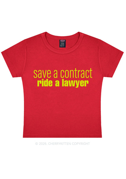 Save Contract Ride Lawyer Y2K Baby Tee Cherrykitten