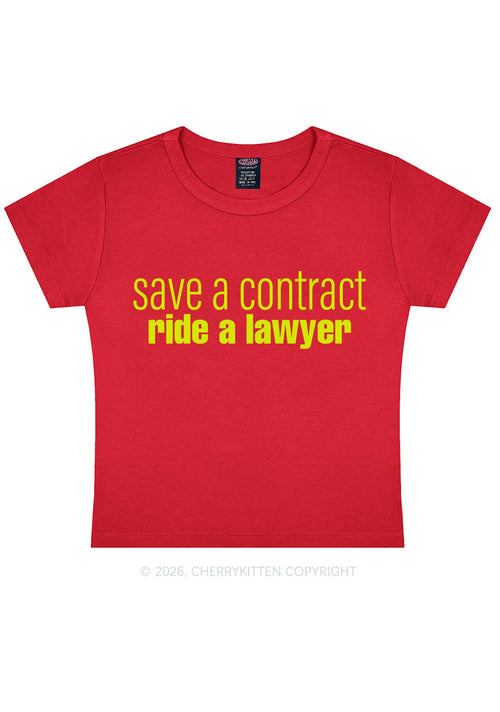 Save Contract Ride Lawyer Y2K Baby Tee Cherrykitten