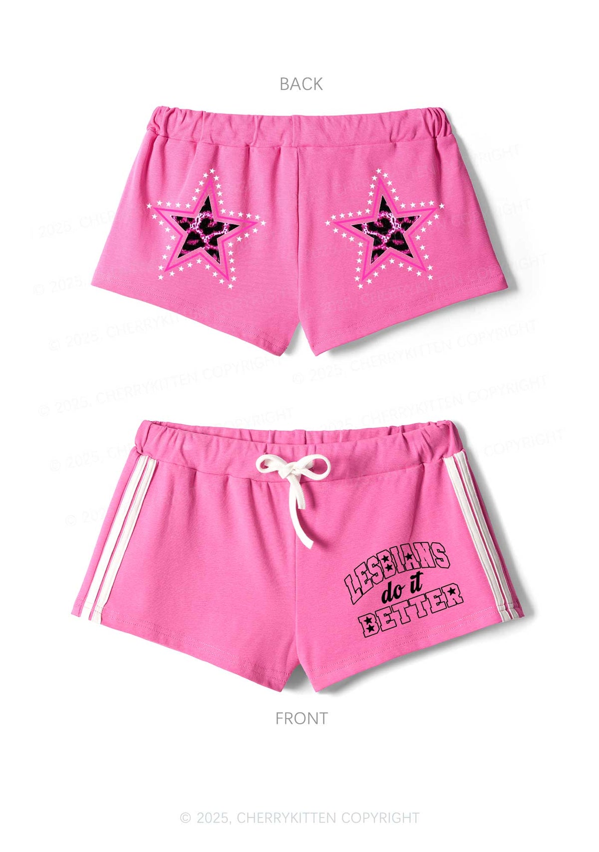 Lesbians Do It Better Pride Y2K Drawstring Mini Shorts Cherrykitten