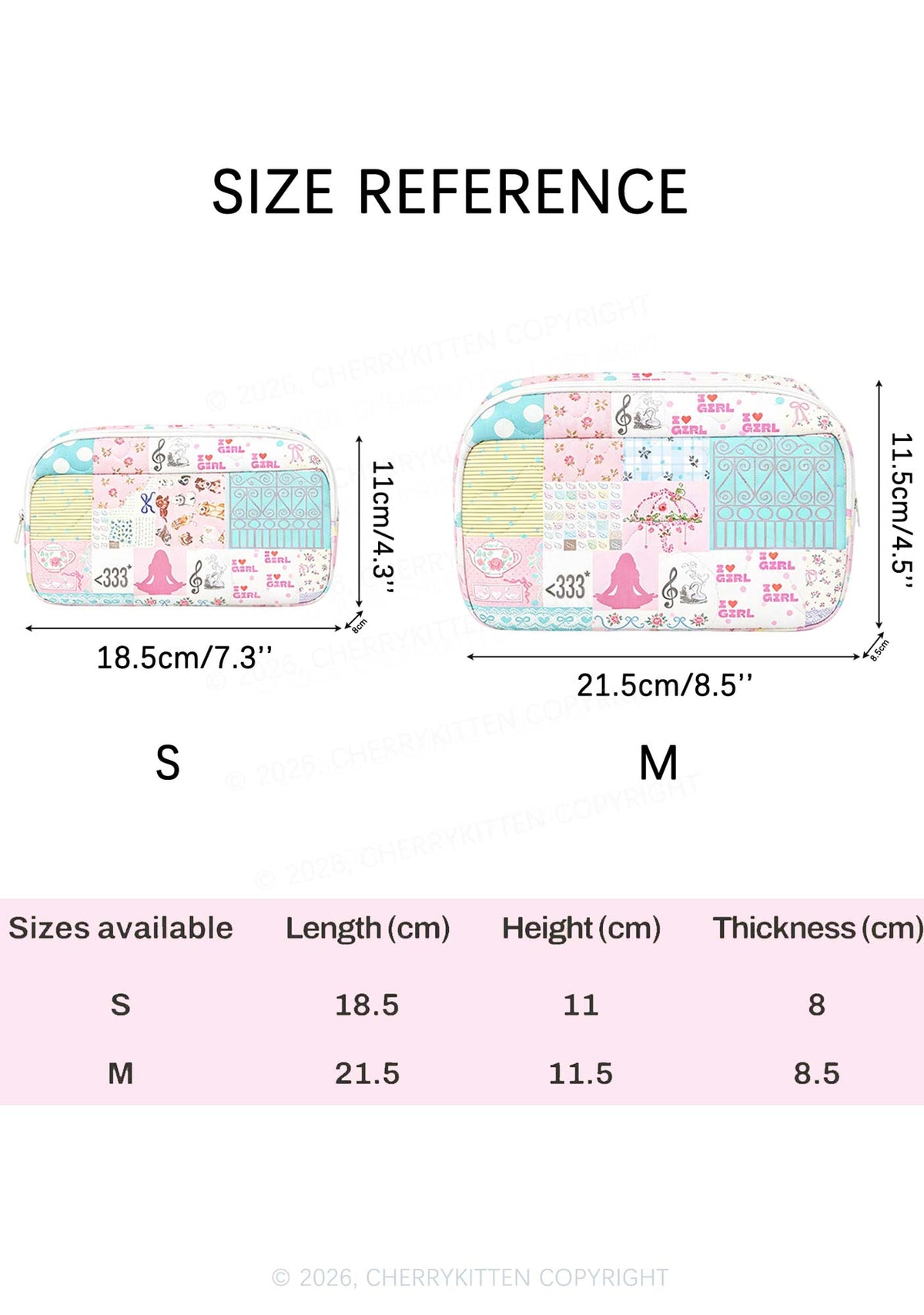 I Love Girl Y2K Makeup Bag Cherrykitten