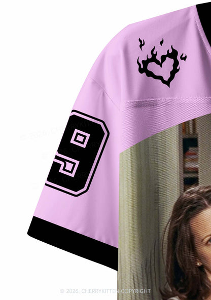 Girl Puzzled Y2K Crop Sport Jersey Shirts Cherrykitten