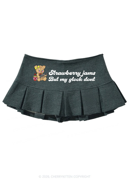 Strawberry Jams Bear Y2K Mini Pleated Skirts Cherrykitten