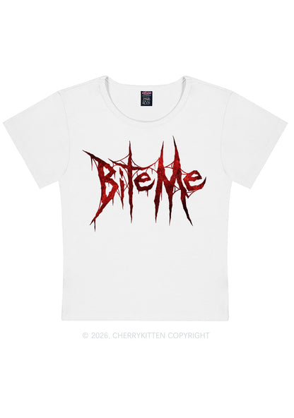 Halloween Bite Me Y2K Baby Tee Cherrykitten