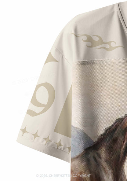 God Smoking Horse Y2K Crop Sport Jersey Shirts Cherrykitten