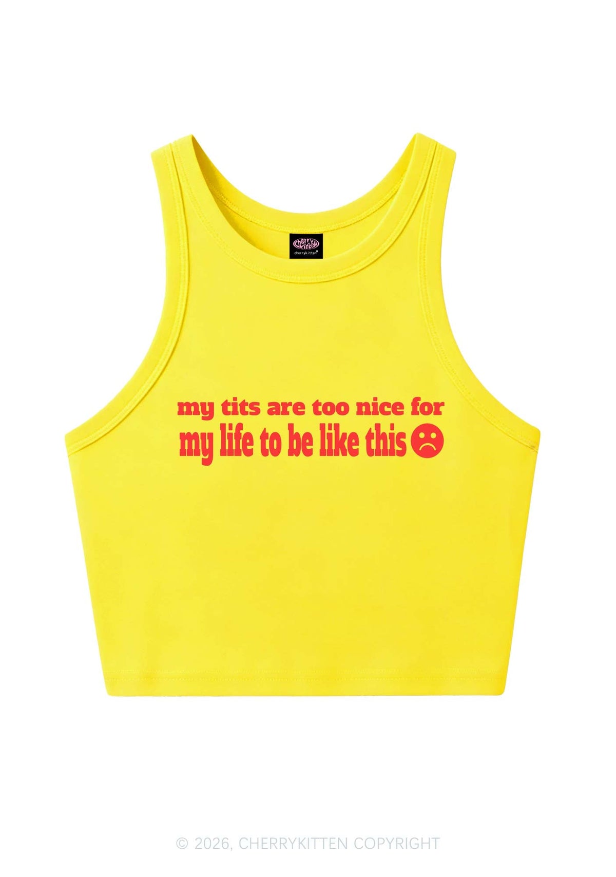 My Txts Are Too Nice Y2K Crop Tank Top Cherrykitten