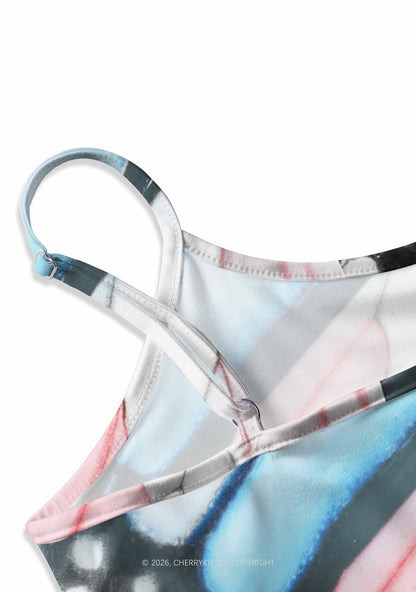 Trans Butterfly Wing Pride Y2K Print Slip Dress Cherrykitten