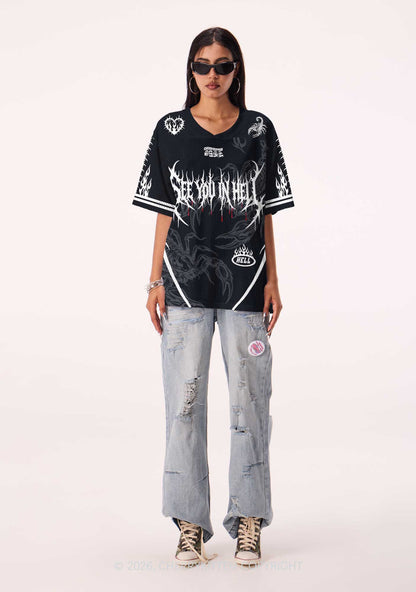 See You In Hell Y2K Sport Jersey Shirts Cherrykitten
