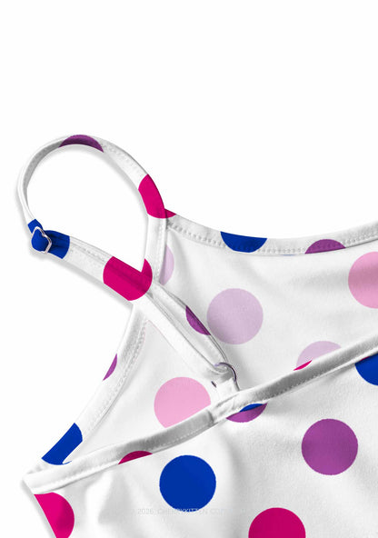 Bisexual Dots On White Pride Y2K Print Slip Dress Cherrykitten
