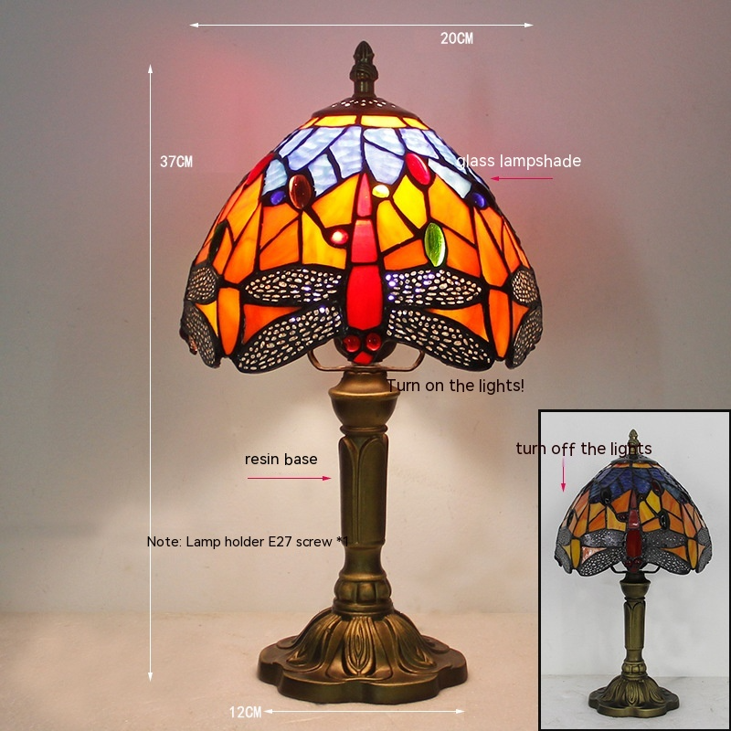 Tiffany Dragonfly Stone Table Lamp