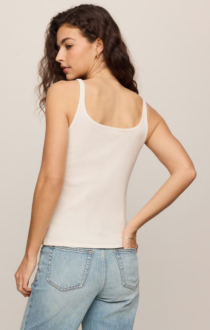 Vale Scalloped Tank- Sandstone