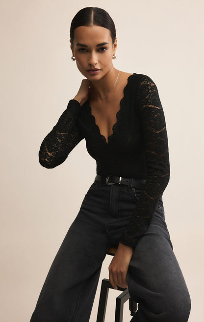 Nightfall Lace Bodysuit Black