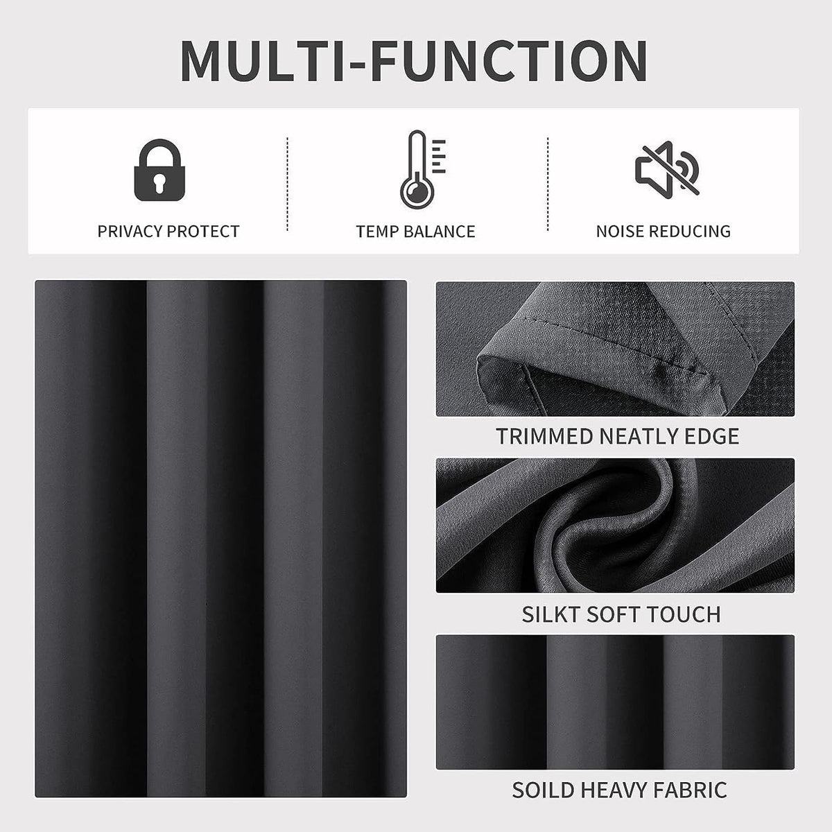 2-Pack Solid Thermal Blackout Curtain Panels - 55" x 84"