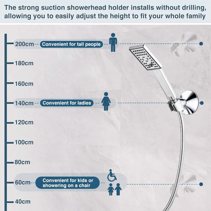 Dual Shower Head-Rain Shower Head with Handheld Shower Set, Diverter